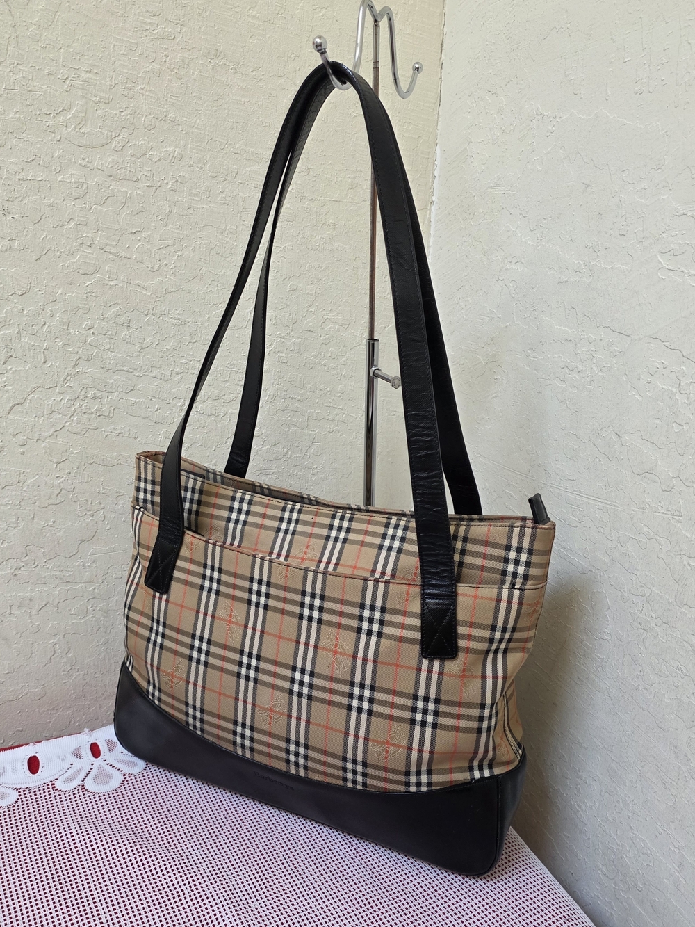 Burberry Canvas Nova Check Top Zip Tote Bag AUTHENTIC - Picture 2 of 16